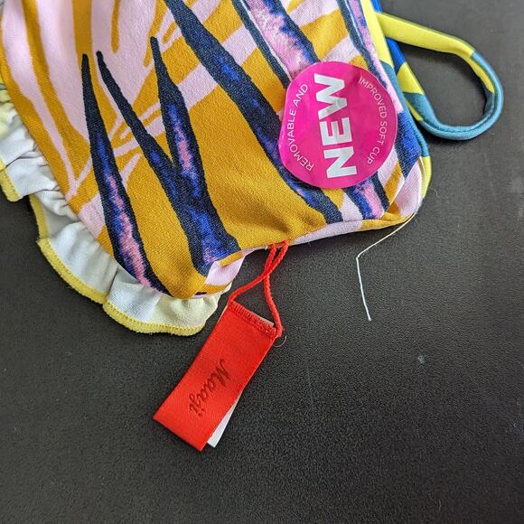 Maaji Dolly Reversible Swim Top Begonia Lace Up Corset Womens Small Bikini Blue - Picture 4 of 6